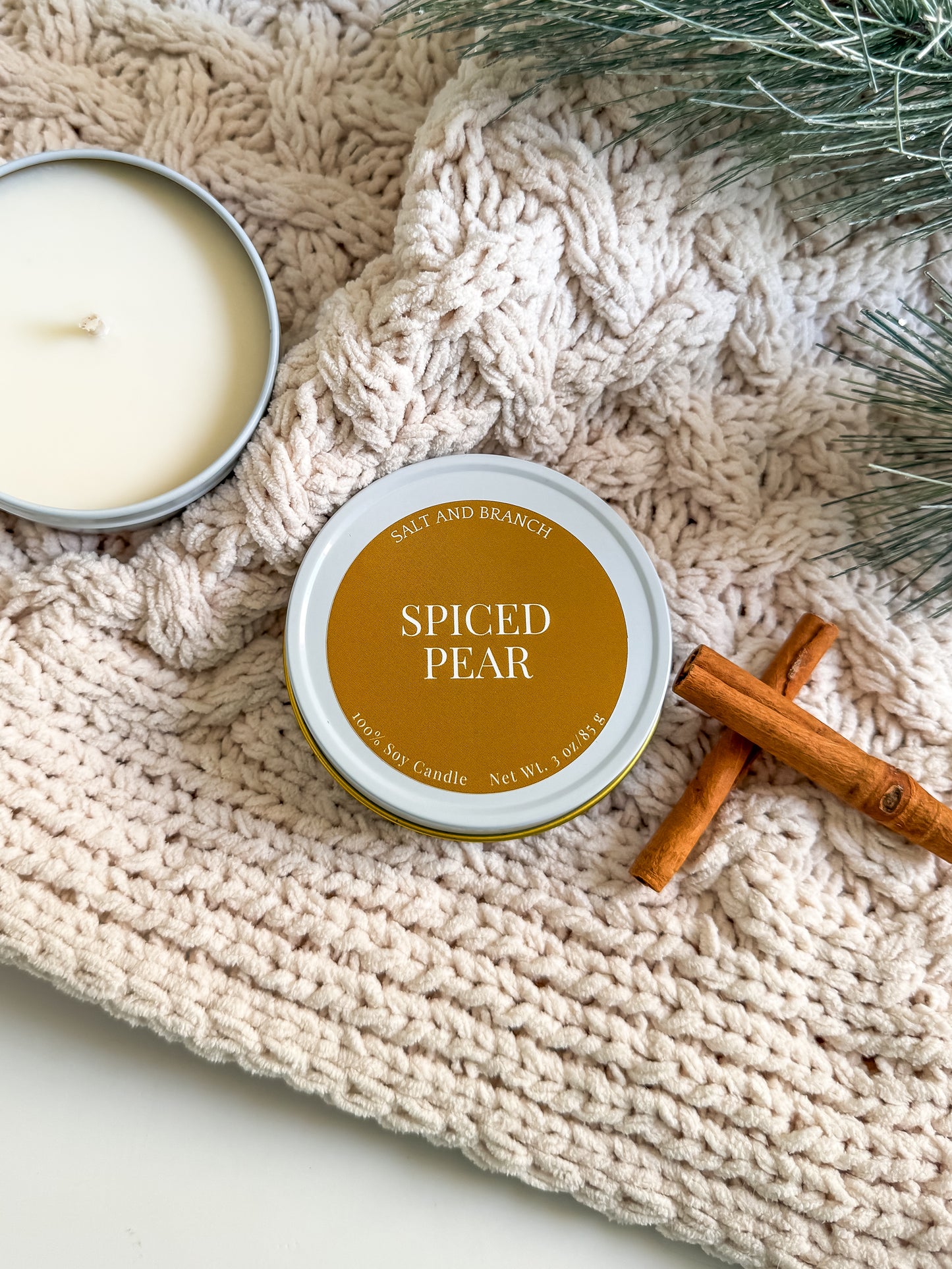 Spiced Pear Soy Candle Travel Tin