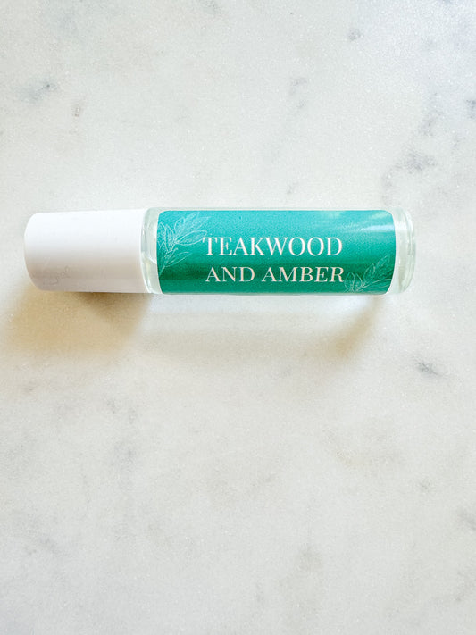 Teakwood and Amber Rollerball Perfume - Salt and Branch