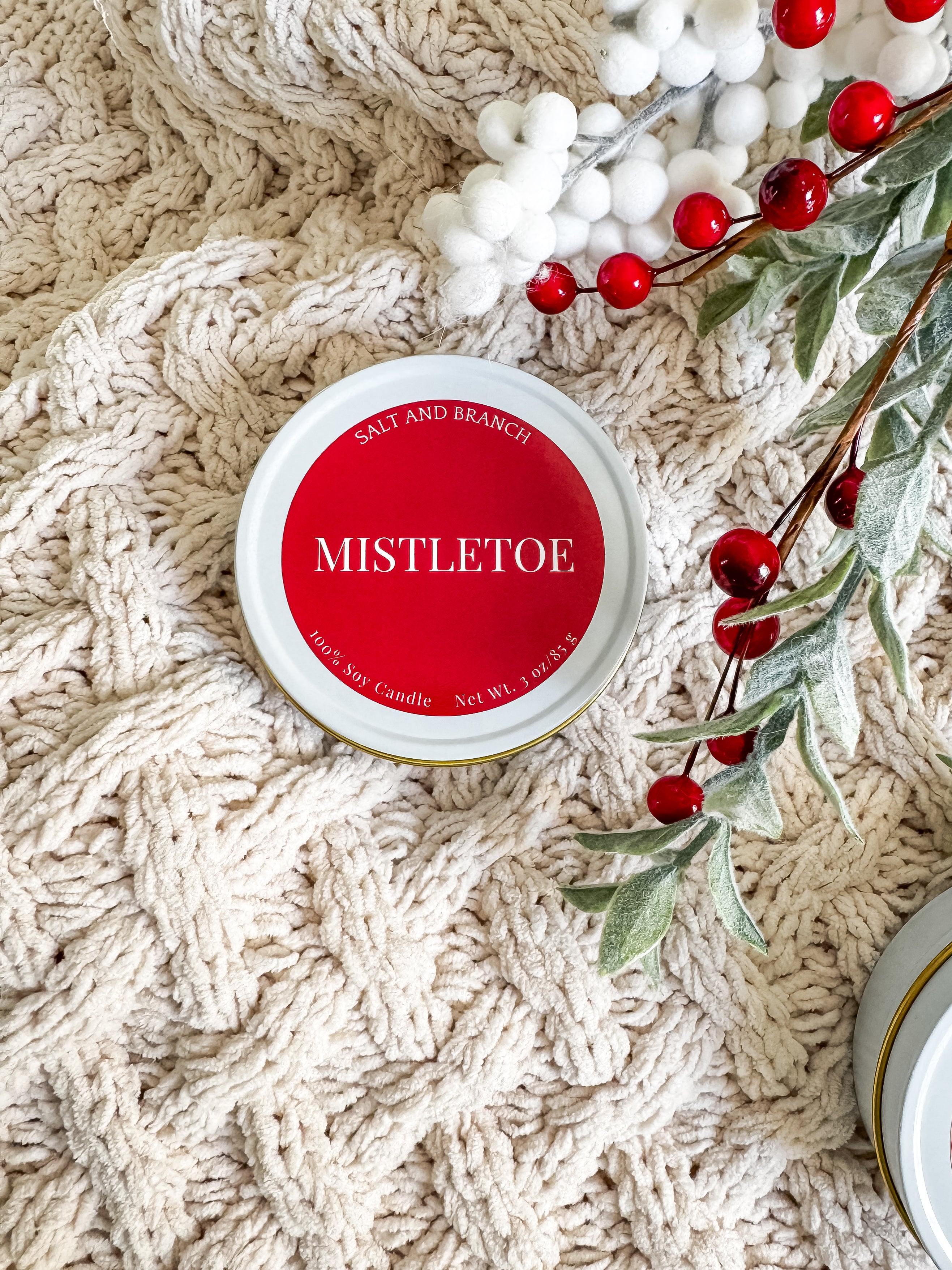 Mistletoe Soy Candle Travel Tin - Salt and Branch