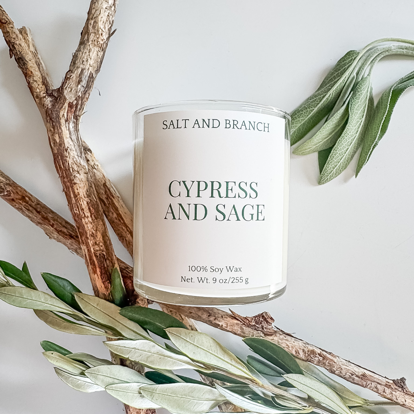 Cypress and Sage Soy Candle - Salt and Branch