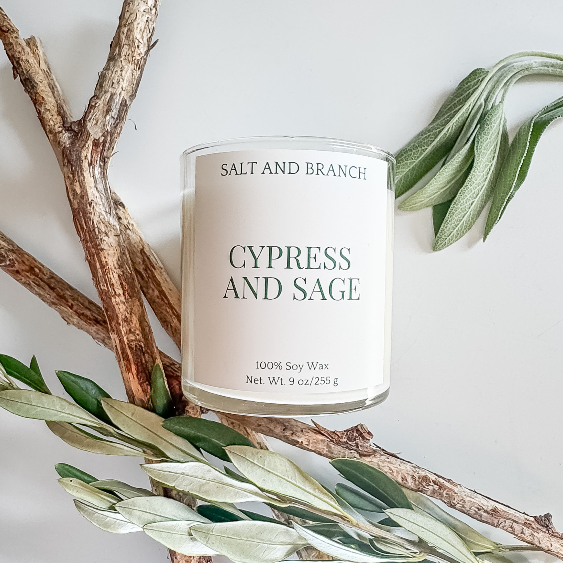 Cypress and Sage Soy Candle - Salt and Branch