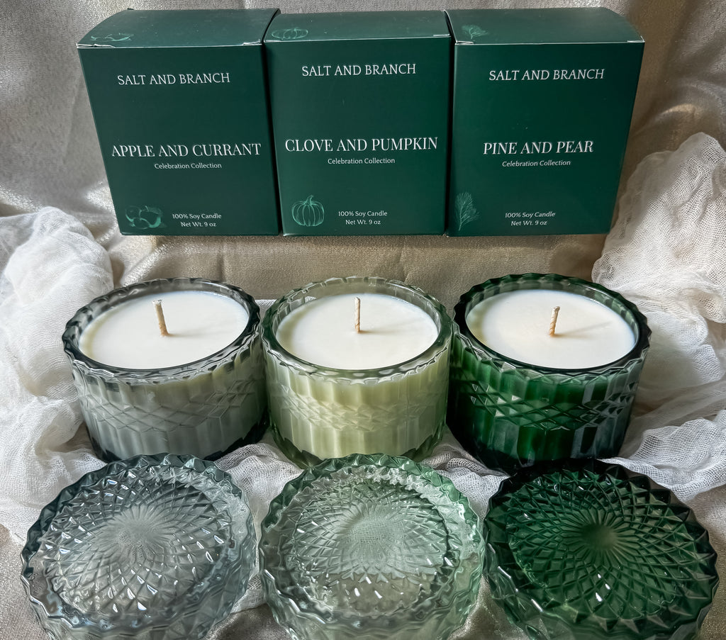Vintage Style Glass Candles - Salt and Branch