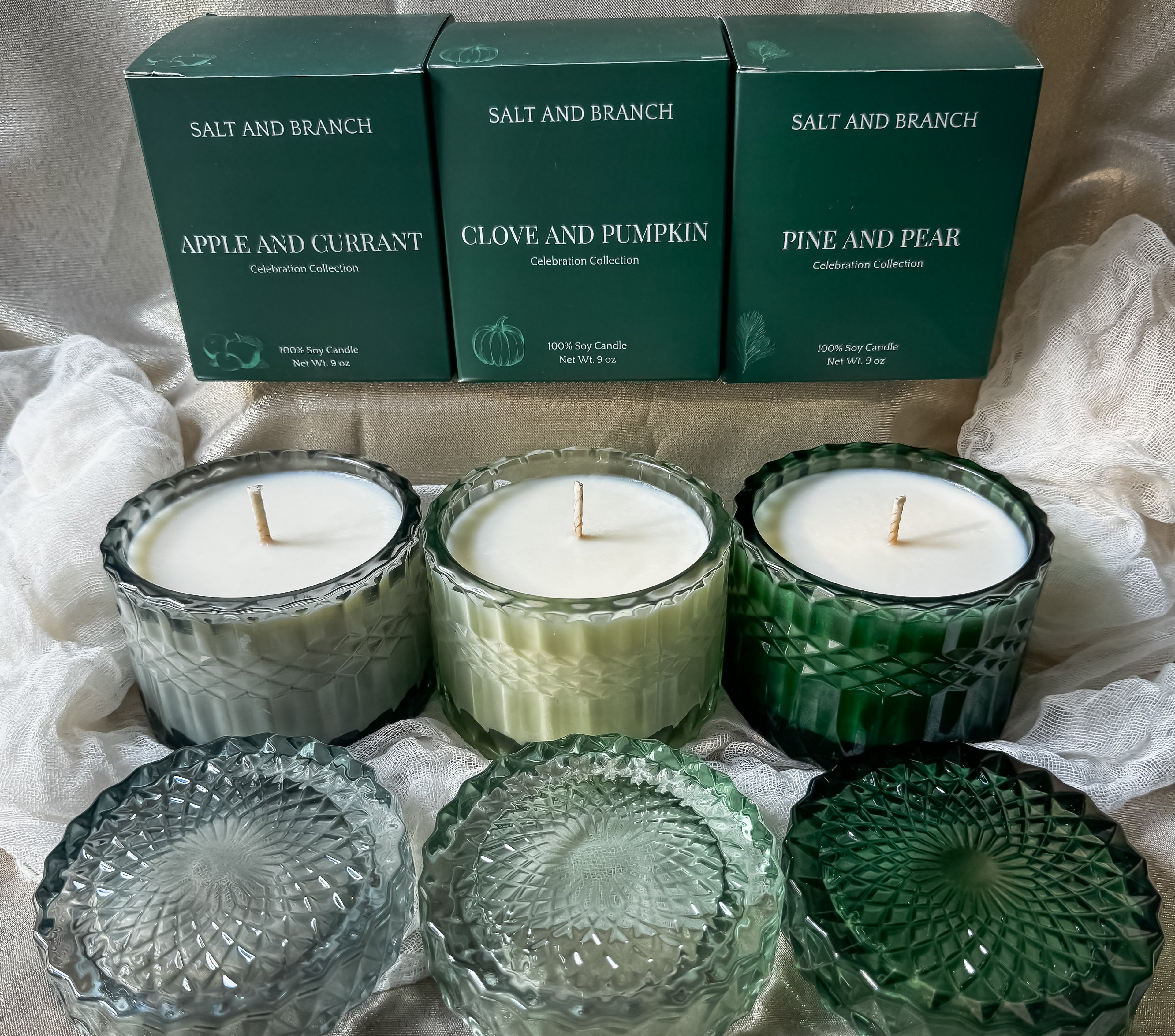 Vintage Style Glass Candles - Salt and Branch