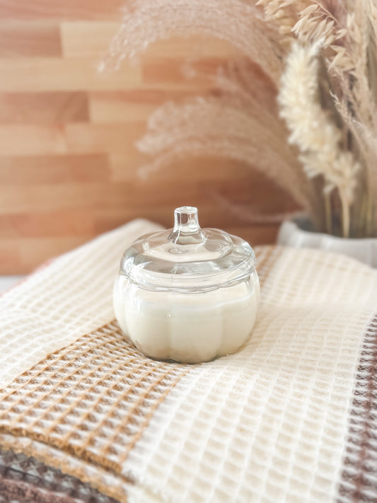 Double Wick Glass Pumpkin Soy Candle - Pumpkin & Vanilla - Salt and Branch