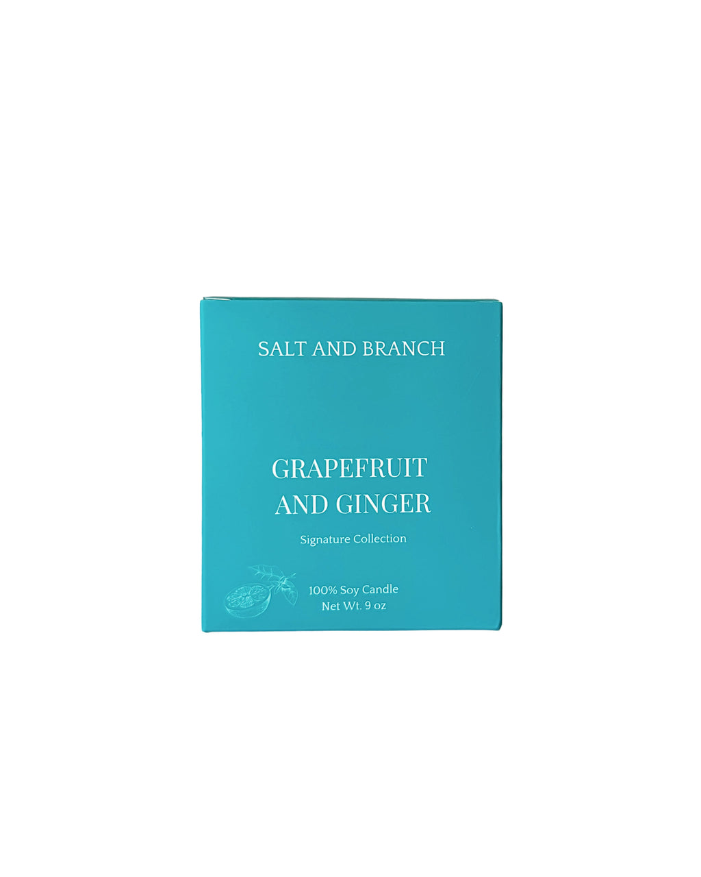 Grapefruit and Ginger Soy Candle teal box Salt and Branch