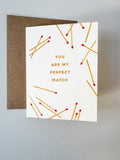 You are my perfect match Valentine's Day card - Salt and Branch