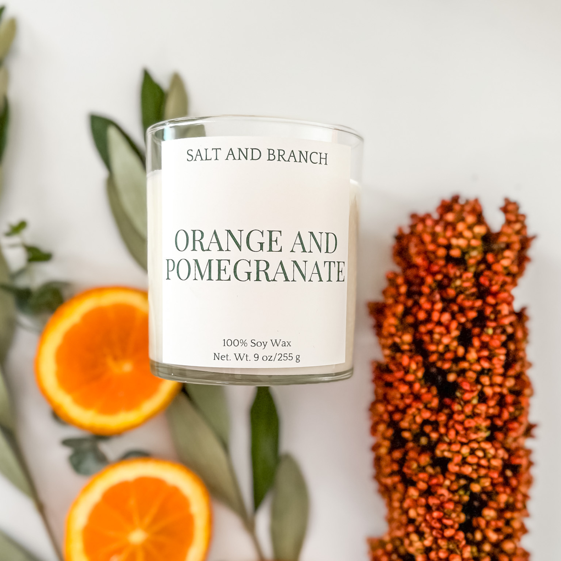 Orange and Pomegranate Soy Candle - Salt and Branch