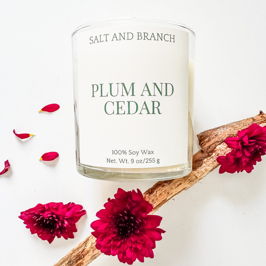 Plum and Cedar Soy Candle