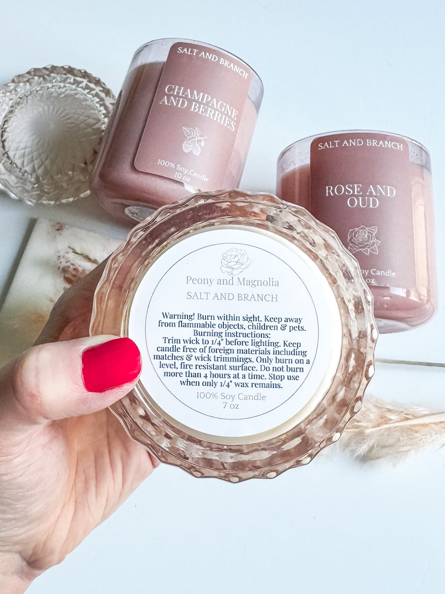 Peony and Magnolia Soy Candle - Salt and Branch