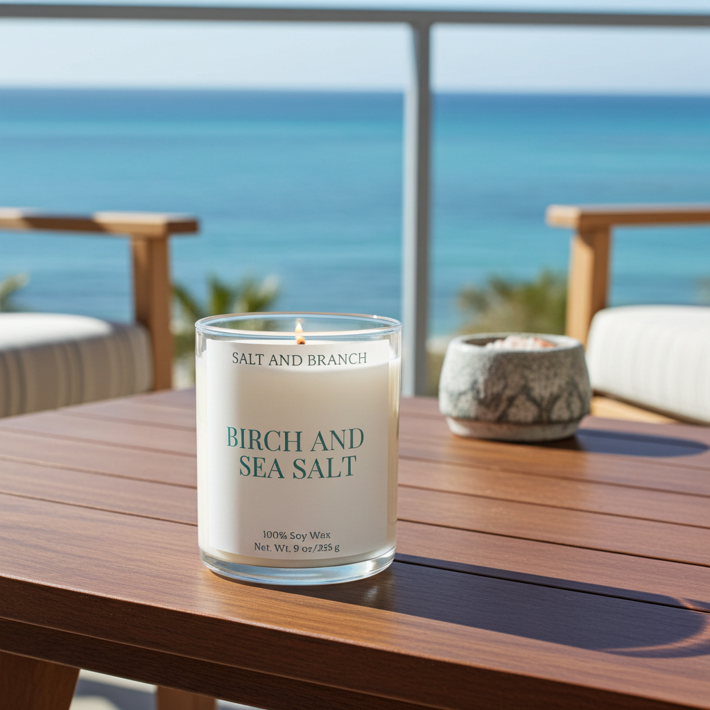 Birch and Sea Salt Soy Candle - Salt and Branch
