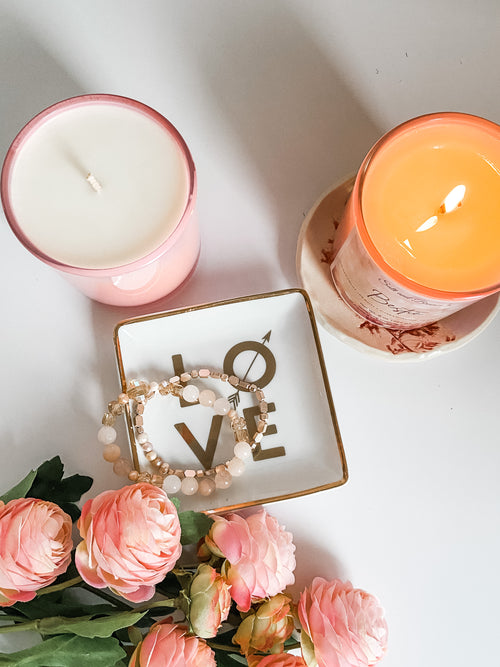 Amber glass/pink opal/pearl bracelet and hematite/pearl bracelet - Salt and Branch